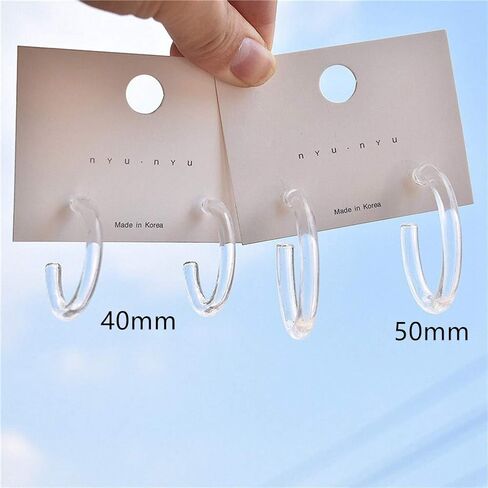 50mm Transparent Acrylic Hoop Earrings in Kuwait