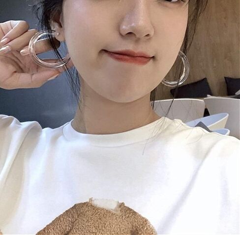 50mm Transparent Acrylic Hoop Earrings in Kuwait