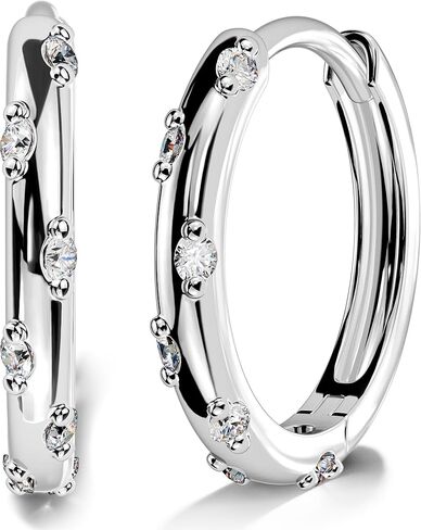 الصليب ترتيب صغير الزركون هيبوالرجينيك 925 فضة 1 أزواج Huggie هوب أقراط 20 جرام 10 مللي متر غرامة ثقب المجوهرات in Saudi Arabia