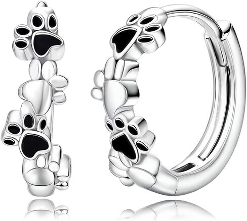 أقراط مطبوعة بمخالب للنساء، أقراط على شكل جرو أسود على شكل كلب أو قطة، أقراط دائرية لطيفة على شكل حيوانات حلوة، قطارة صغيرة، أقراط هوجي لعيد الميلاد، ثقب المجوهرات، هدايا in Kuwait