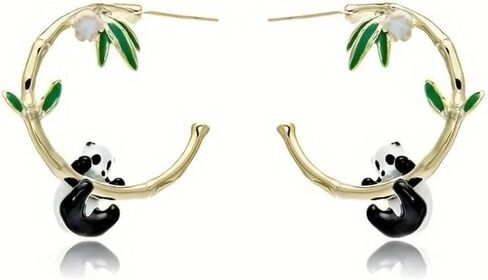 الإبداعية المينا الباندا C على شكل هوب أقراط للنساء عطلة اليومية حفلة رائعة النمط الصيني مجوهرات (لا صندوق) in Saudi Arabia