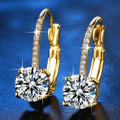 Elegant Sparkling Zirconia Hoop Earrings for Women Wedding Engagement Temperament Jewelry in Saudi Arabia