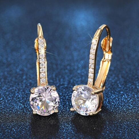 Elegant Sparkling Zirconia Hoop Earrings for Women Wedding Engagement Temperament Jewelry in Saudi Arabia
