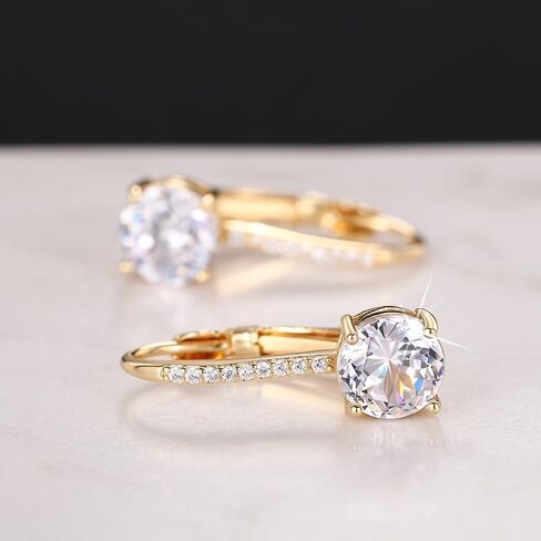 Elegant Sparkling Zirconia Hoop Earrings for Women Wedding Engagement Temperament Jewelry in Saudi Arabia