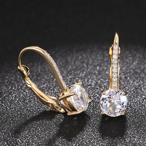 Elegant Sparkling Zirconia Hoop Earrings for Women Wedding Engagement Temperament Jewelry in Saudi Arabia