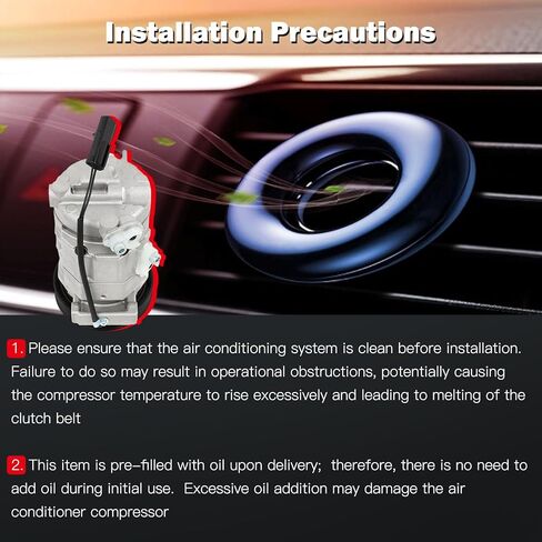 cciyu Air Conditioning Compressor Fit for Dodge Journey 3.5L 2009 2010 Replaces AC Compressor for Car 157340 158340 in Saudi Arabia