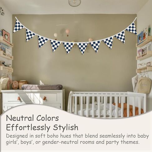 Two Fast Birthday Decorations, 2nd Birthday Decoration for Boys, Race Car Party Supplies for 2 Year Old Garland Triangle Banners,Black and White Checkered Linen Type Flags 11Ft Bunting Flags in Kuwait