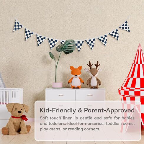 Two Fast Birthday Decorations, 2nd Birthday Decoration for Boys, Race Car Party Supplies for 2 Year Old Garland Triangle Banners,Black and White Checkered Linen Type Flags 11Ft Bunting Flags in Kuwait