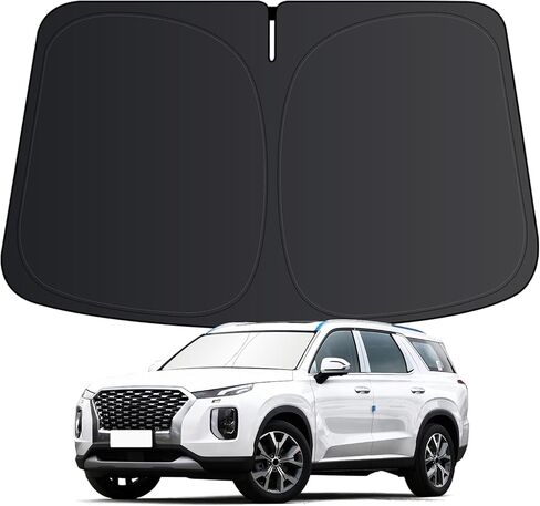 Windshield Sun Shade for Hyundai Palisade 2020-2026, Car 4-Layer Front Window Covers Sun Visor Protector, Foldable Blocks UV Rays Sunshade Custom Fit for Hyundai Palisade Accessories in Saudi Arabia