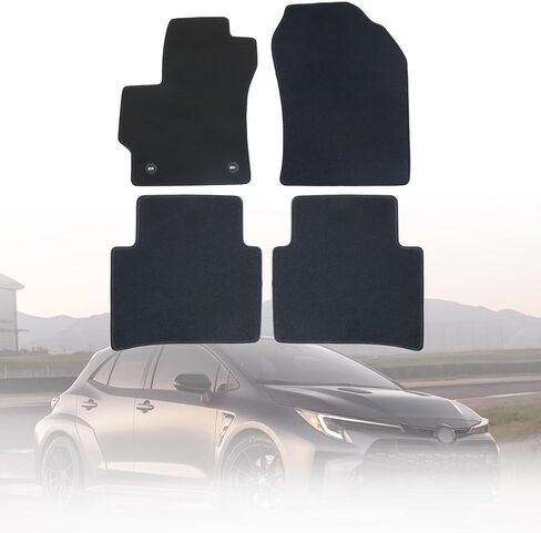 FZJDSD أسود 4 قطع سجادات أرضية أمامية وخلفية سجاد قطيفة بديلة متوافقة مع Toyota Corolla 2020 2021 2022 2023 2024 2025 in Saudi Arabia