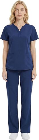 مجموعة فرك نسائية فائقة النعومة برقبة منسدلة وجيبين من M&M SCRUBS in Kuwait
