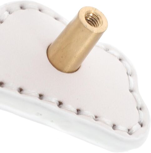2pcs Cloud Shaped Single Hole Drawer Handles Brass Furniture Pulls with White Leather for ’s Room Wardrobe and Nursery Dresser Hardware Accessories in Kuwait