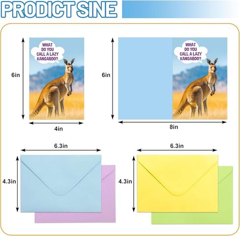 Treasure Cove Funny Animal Joke Cards No Repeats Humorous Animal Greeting Card Thinking of You Notecards with Envelopes Stickers for Kids Students Teacher Classroom Activities Party Supplies 24 Pcs in Kuwait