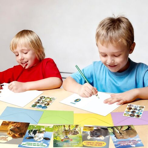 Treasure Cove Funny Animal Joke Cards No Repeats Humorous Animal Greeting Card Thinking of You Notecards with Envelopes Stickers for Kids Students Teacher Classroom Activities Party Supplies 24 Pcs in Kuwait