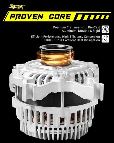Oktiger V8 V10 Upgraded Alternator for Ford Expedition 2011-2014 5.4L, F450 F-550 Super Duty 2013-2016 6.8L, F650 F750 F-53, for Lincoln Navigator, 12V 175A CW 6-Groove Clutch Pulley, OE BL1T-10300-BA in Kuwait