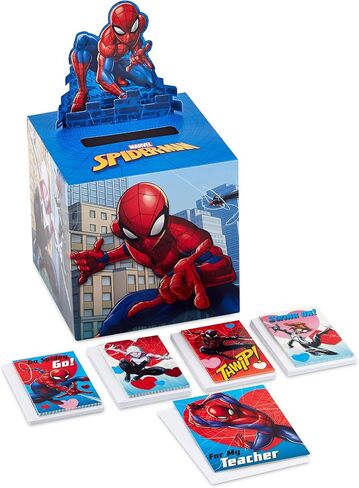 Hallmark Marvel Spider-Man Valentines Day Cards وصندوق البريد للأطفال تبادل الفصل الدراسي (صندوق واحد ، 32 بطاقة عيد الحب ، بطاقة مدرس واحدة) in Saudi Arabia