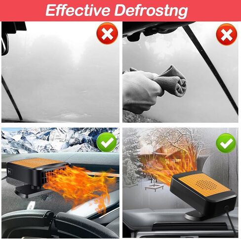 Car Heater,12V 200W Portable Car Heater Defroster Fans, 2 in 1 Heating & Cooling Fast Heating Defrost Defogger with Plug in Cigarette Lighter for Car, SUV, Jeeps, Trucks in Kuwait