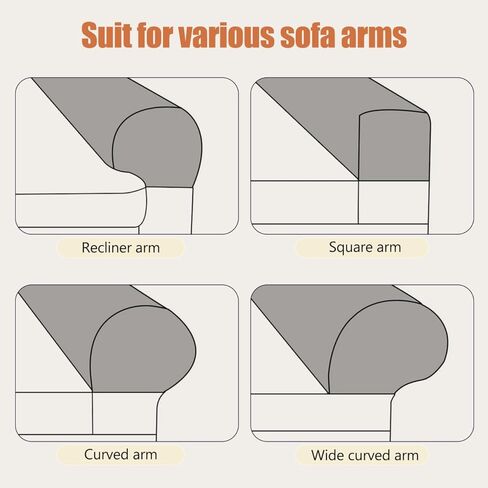 SUPVOX 2 Pcs Elastic Gloves Armrest Covers for Sofa: Soft Stretchable Beige Couch Protectors - Universal Arm Covers for Chairs and Armchairs - Machine Washable in Saudi Arabia