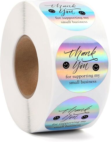 1000 PCS Thank You Stickers for Small Business, 1.5 Inch, Pink and Rose Gold, Smiling Design Stickers, Envelope Seals for Packaging, Gift Bags, Boxes in Saudi Arabia
