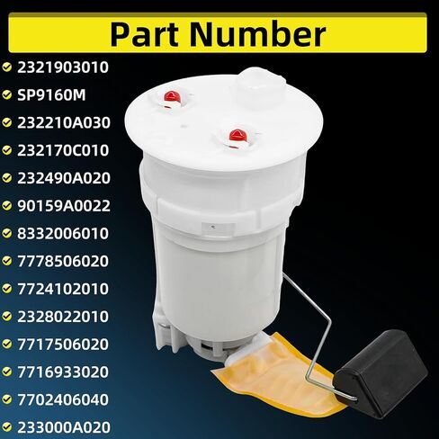 2321903010 SP9160M 90159A0022 Fuel Pump Assembly for Toyota Camry 2004 2005 2006 2.4L 3.0L 3.3L Dual Port with Pressure Sensor 232170C010 7702406040 in Kuwait