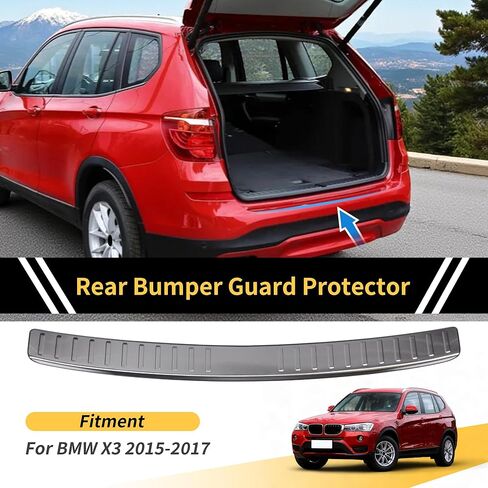 Rear Bumper Cover for BMW X3 2015-2017 Bumper Trunk Door Entry Guard Cover Protector Silver Tone 1 Pcs in Saudi Arabia