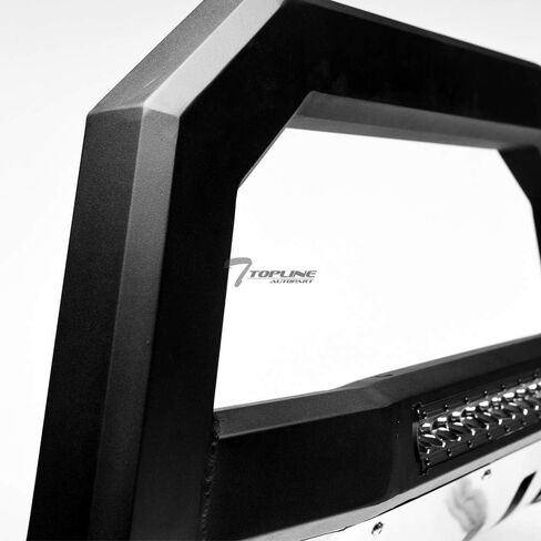 7422443698614 Compatible with 2010-2018 Jeep Wrangler JK Matte Black AVT Style Aluminum LED Light Bull Bar Guard with Stainless Skid Plate in Kuwait