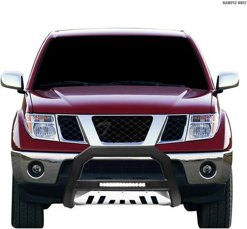 7422443698614 Compatible with 2010-2018 Jeep Wrangler JK Matte Black AVT Style Aluminum LED Light Bull Bar Guard with Stainless Skid Plate in Kuwait