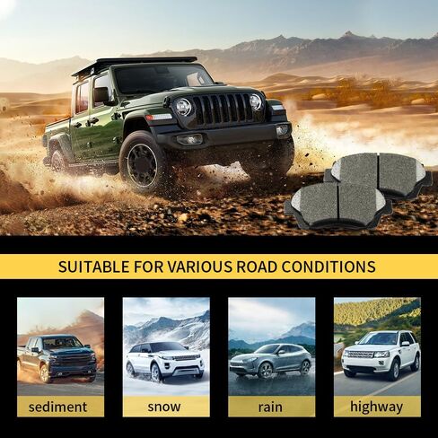 Front and Rear Ceramic Brake Pads Set with Hardware For 2020-2022 Chevrolet Silverado 1500, Tahoe, 2019-2022 Gmc Sierra 1500, 2022-2023 Yukon in Kuwait