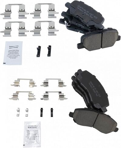 مجموعة وسادات الفرامل الأمامية والخلفية من السيراميك متوافقة مع 2013-24 ميتسوبيشي أوتلاندر سبورت 14-16 أوتلاندر 17 أوتلاندر مع فرامل انتظار يدوية 18-19 أوتلاندر ذات الدفع الأمامي in Kuwait