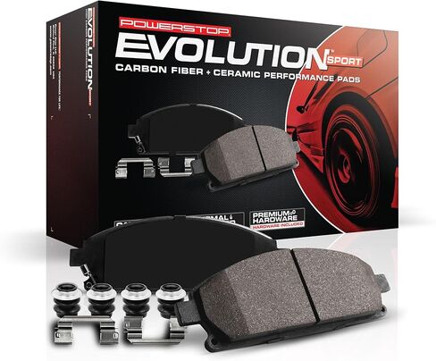 PowerStop Front Brake Pads For Chevrolet Colorado 2023-25 | GMC Canyon 2023-25 - Z23 Carbon-Fiber Ceramic Brake Pads With Installation Hardware, Z23-2498 in Saudi Arabia