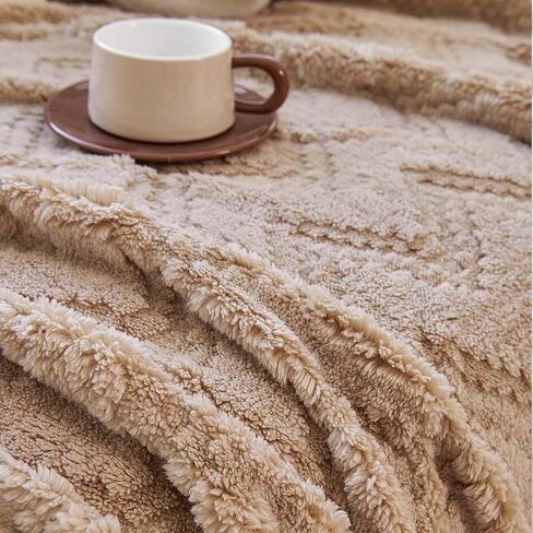Sherpa Fleece Couch Cover for 3 Cushion Sofa, Brown, 71" x 150" - Pet Proof Sofa Covers Heavy Duty Scratch Resistant Pet Friendly Furniture Cover - Easy Install, Machine Washable in Saudi Arabia