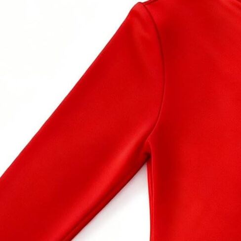 Girls' Long Sleeve Red Turtleneck Dress - Ruffled Hem Casual Party Red Dress for New Year Festival Party(4Y-7Y) in Saudi Arabia