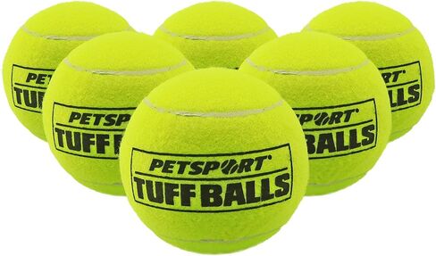 PetSport USA 2.5" Tuff Balls for Medium Dogs [Pet Safe Non-Toxic Industrial Strength Tennis Balls for Exercise, Play Time & Dog Training](6 Pack) in Kuwait