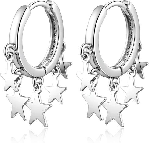 Small Hoop Star Huggie Dangle and Drop Prom Lightweight Earrings Celestial Star Jewelry for Women in Kuwait