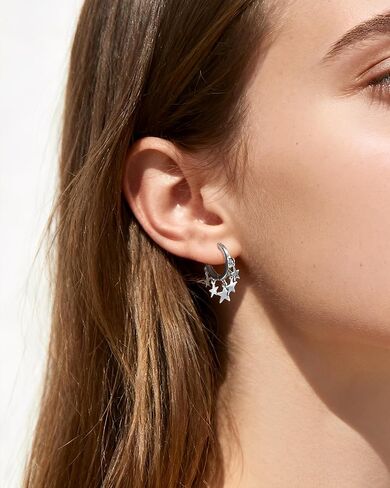 Small Hoop Star Huggie Dangle and Drop Prom Lightweight Earrings Celestial Star Jewelry for Women in Kuwait