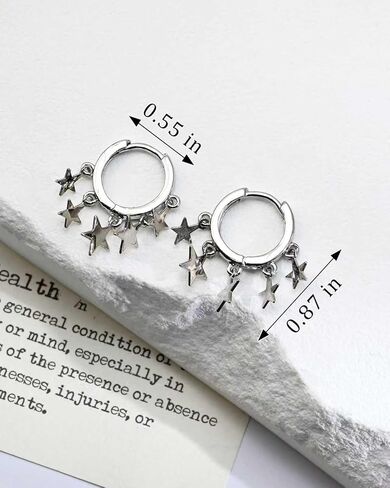 Small Hoop Star Huggie Dangle and Drop Prom Lightweight Earrings Celestial Star Jewelry for Women in Kuwait