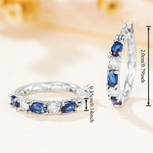 Exquisite Inlay White Blue Zirconia Hoop Earrings for Women Banquet Vintage Earrings Jewelry Daily Party Fashion Accessories in Saudi Arabia