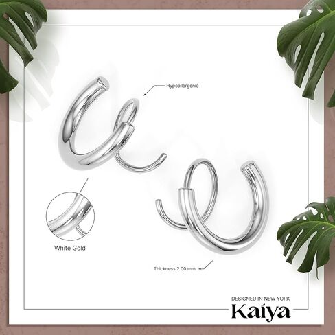 Spiral Hoop Twist Double Earrings – Silver Helix Spiral Earring, Double Piercing, Faux Double Hoop, Huggie Earrings for Women in Saudi Arabia