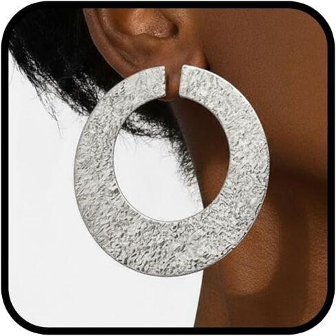 أقراط دائرية كبيرة من الذهب، أقراط مطلية بالذهب عيار 14 قيراط، قرص كبير مجوف من الصفائح المعدنية المصقولة، أقراط متدلية مجوهرات أفريقية للنساء هدية in Kuwait