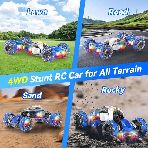 الإيماءات استشعار RC Stunt Car ، والسيارات التحكم عن بُعد ألعاب محول العمر 5-7 6-12 8 9 10 11 سنة فتيان ، وألعاب عيد ميلاد عيد ميلاد للأطفال ، 2.4 جيجا هرتز التحكم في اليد 360 درجة تدور. in Kuwait