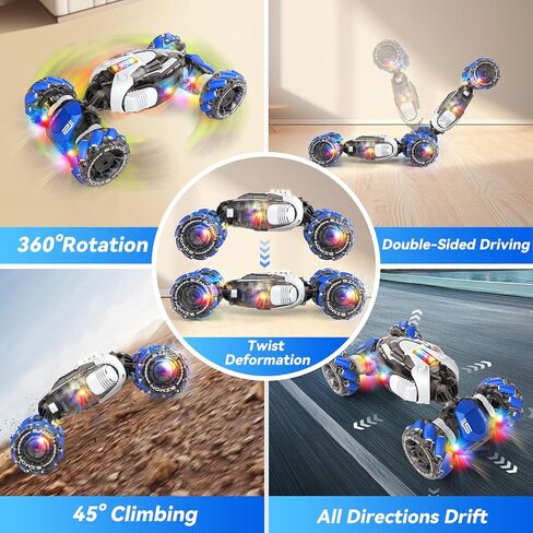 الإيماءات استشعار RC Stunt Car ، والسيارات التحكم عن بُعد ألعاب محول العمر 5-7 6-12 8 9 10 11 سنة فتيان ، وألعاب عيد ميلاد عيد ميلاد للأطفال ، 2.4 جيجا هرتز التحكم في اليد 360 درجة تدور. in Kuwait