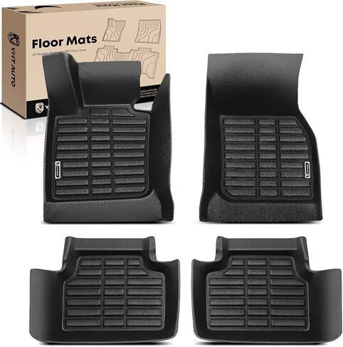 YHTAUTO Floor Mats Fit 2014-2024 Mini Cooper 4 Door, TPE Floor Liners All-Weather Protection Custom Fit, 1st & 2nd Row, Set of 4 Black in Saudi Arabia