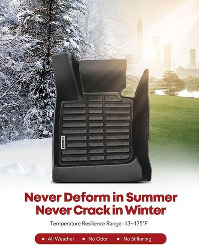 YHTAUTO Floor Mats Fit 2014-2024 Mini Cooper 4 Door, TPE Floor Liners All-Weather Protection Custom Fit, 1st & 2nd Row, Set of 4 Black in Saudi Arabia