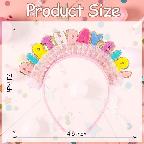 Birthday Girl Headband Princess Crown for Women Girls, Happy Birthday Headband for Hair Accessories in Kuwait