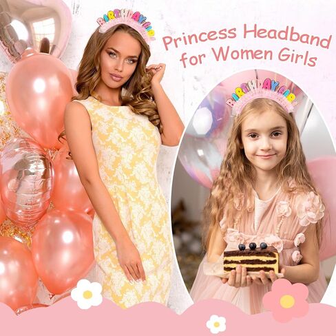 Birthday Girl Headband Princess Crown for Women Girls, Happy Birthday Headband for Hair Accessories in Kuwait