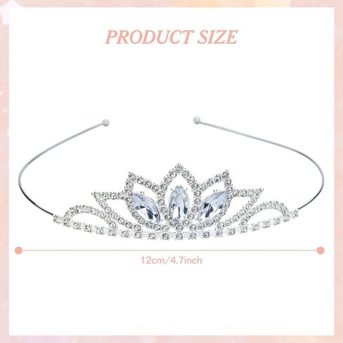 8 Pieces Silver Metal Birthday Party Prom Bridal Wedding Dazzling Rhinestone Princess Crown Headbands Tiaras Headpieces Hair Accessories for Women Girls Brides Bridesmaids in Kuwait