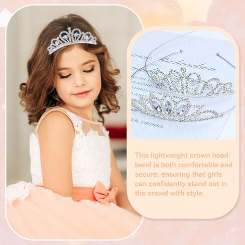 8 Pieces Silver Metal Birthday Party Prom Bridal Wedding Dazzling Rhinestone Princess Crown Headbands Tiaras Headpieces Hair Accessories for Women Girls Brides Bridesmaids in Kuwait