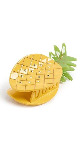 ADINA EDEN Women's Rhinestone Accented Pineapple Claw Clip, Yellow, One Size in Saudi Arabia