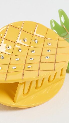 ADINA EDEN Women's Rhinestone Accented Pineapple Claw Clip, Yellow, One Size in Saudi Arabia