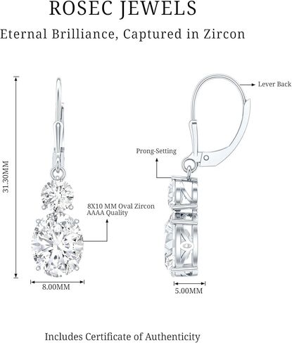 Certified 8 Carat Moissanite/Lab Grown Gemstone Hoop Earrings in Silver, AAAA Quality - Gift For Special Occasions in Saudi Arabia
